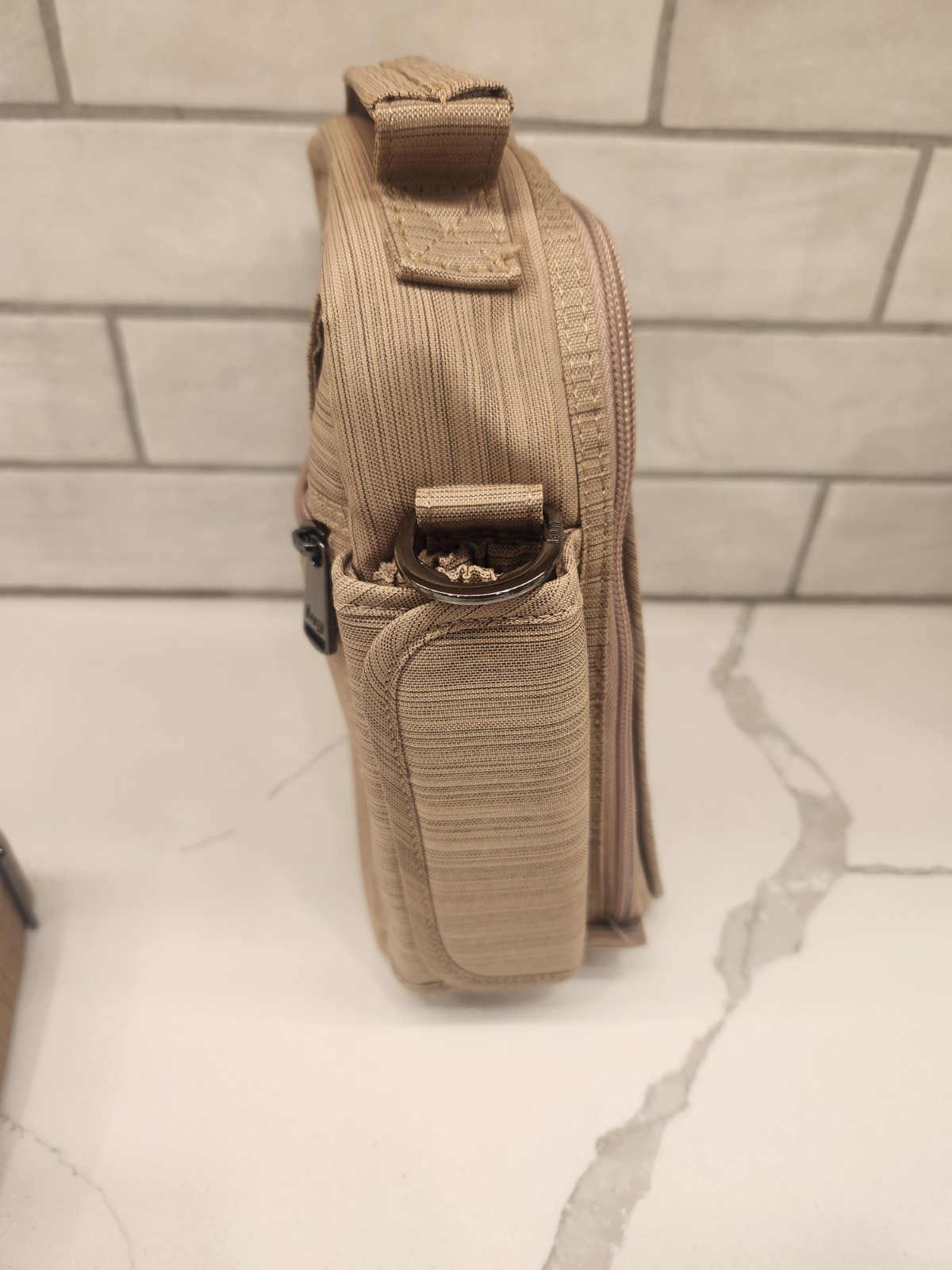 Lug Flapper SE Convertible Crossbody Bag Brushed Gold Waterbottle Pocket 8.5x5x3