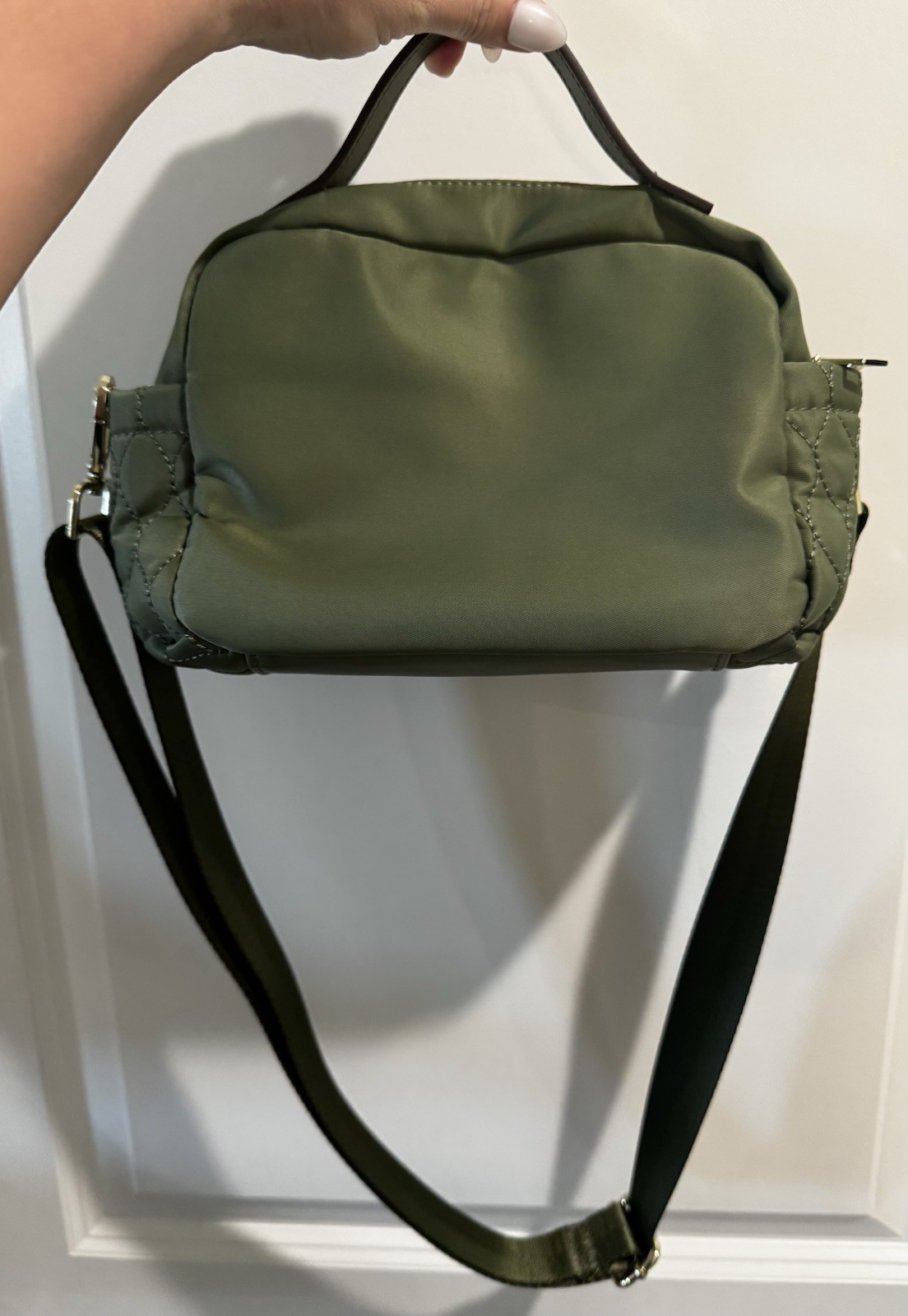 Bella Russo Quilted 8.7” Crossbody Bag Sage Green