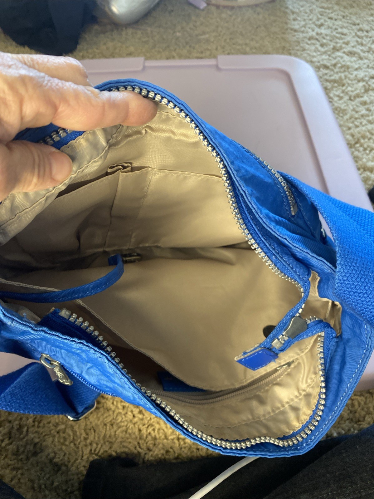 Kipling bright blue purse Crossbody Travel Lightweight Pockets Galore