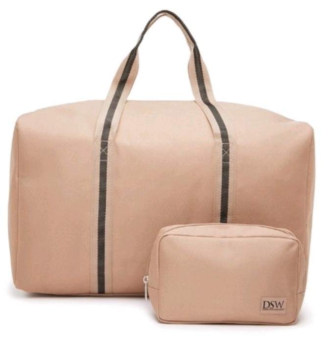 DSW NWT Cream Duffel Bag Travel Weekender Getaway Tote Carry On Shoulder Bag