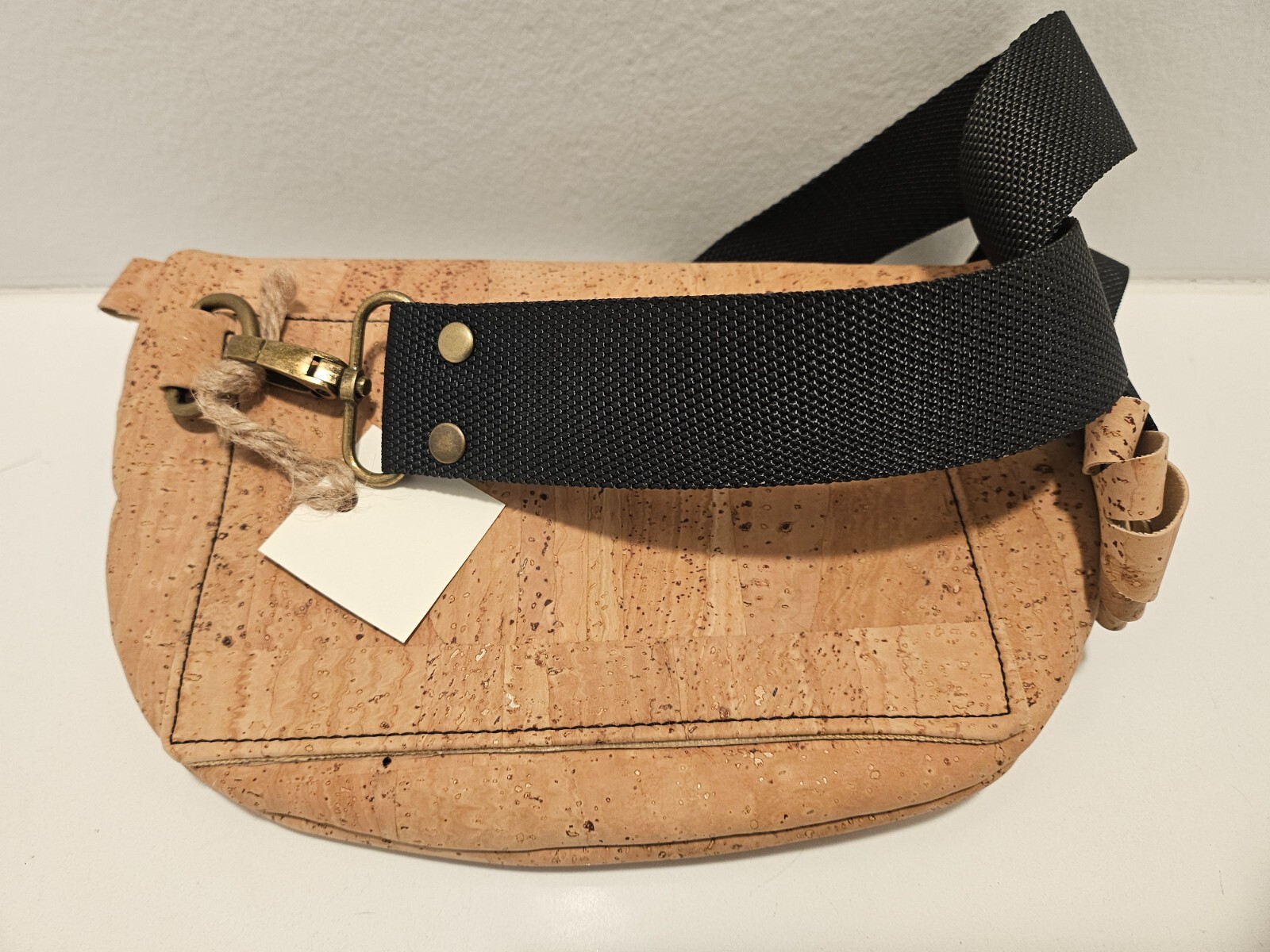Cork Stitch Natural Cork Brown Shoulder/Crossbody Bag Size M