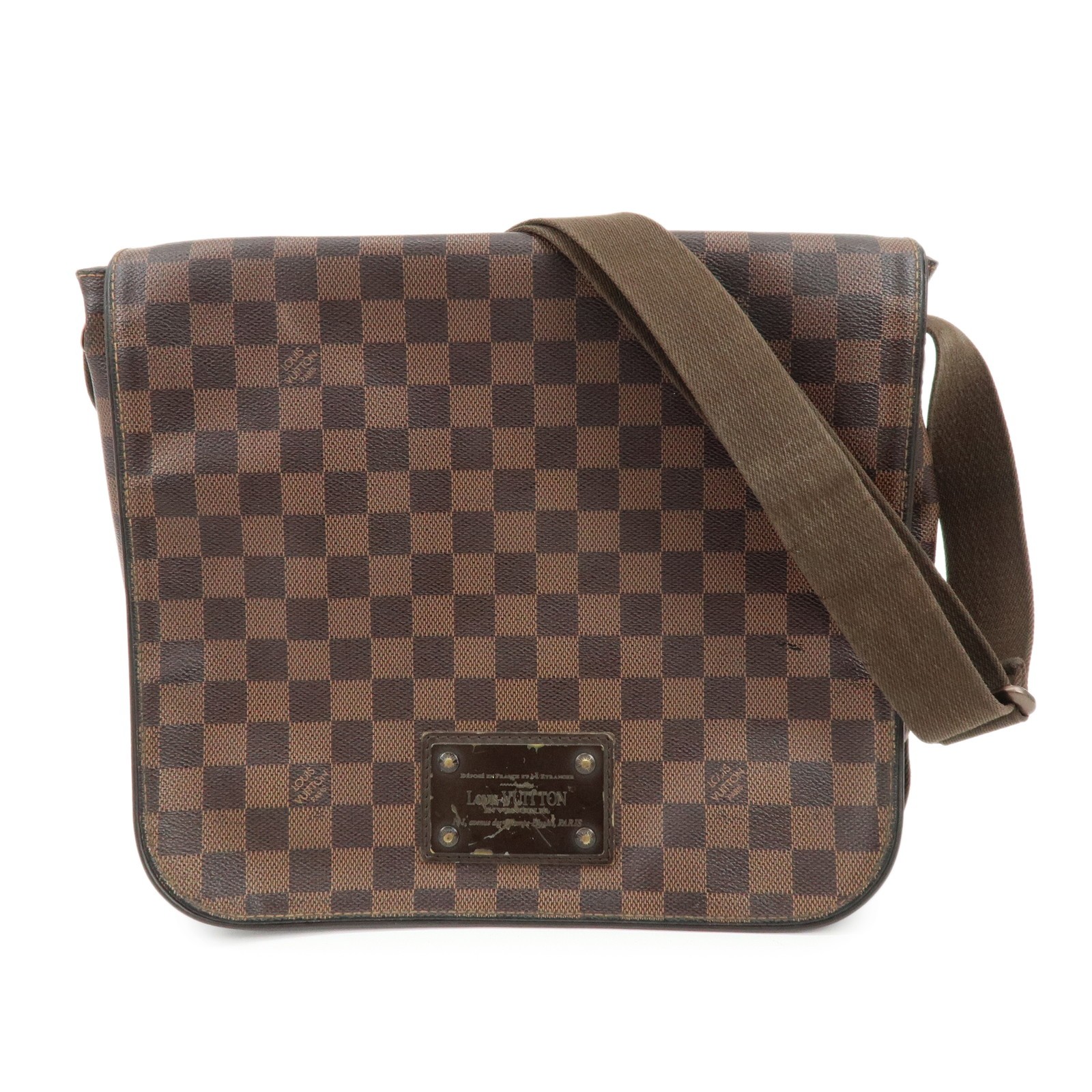 Louis Vuitton Damier Brooklyn Messenger Shoulder Bag Brown N51211 Auth Used F/S