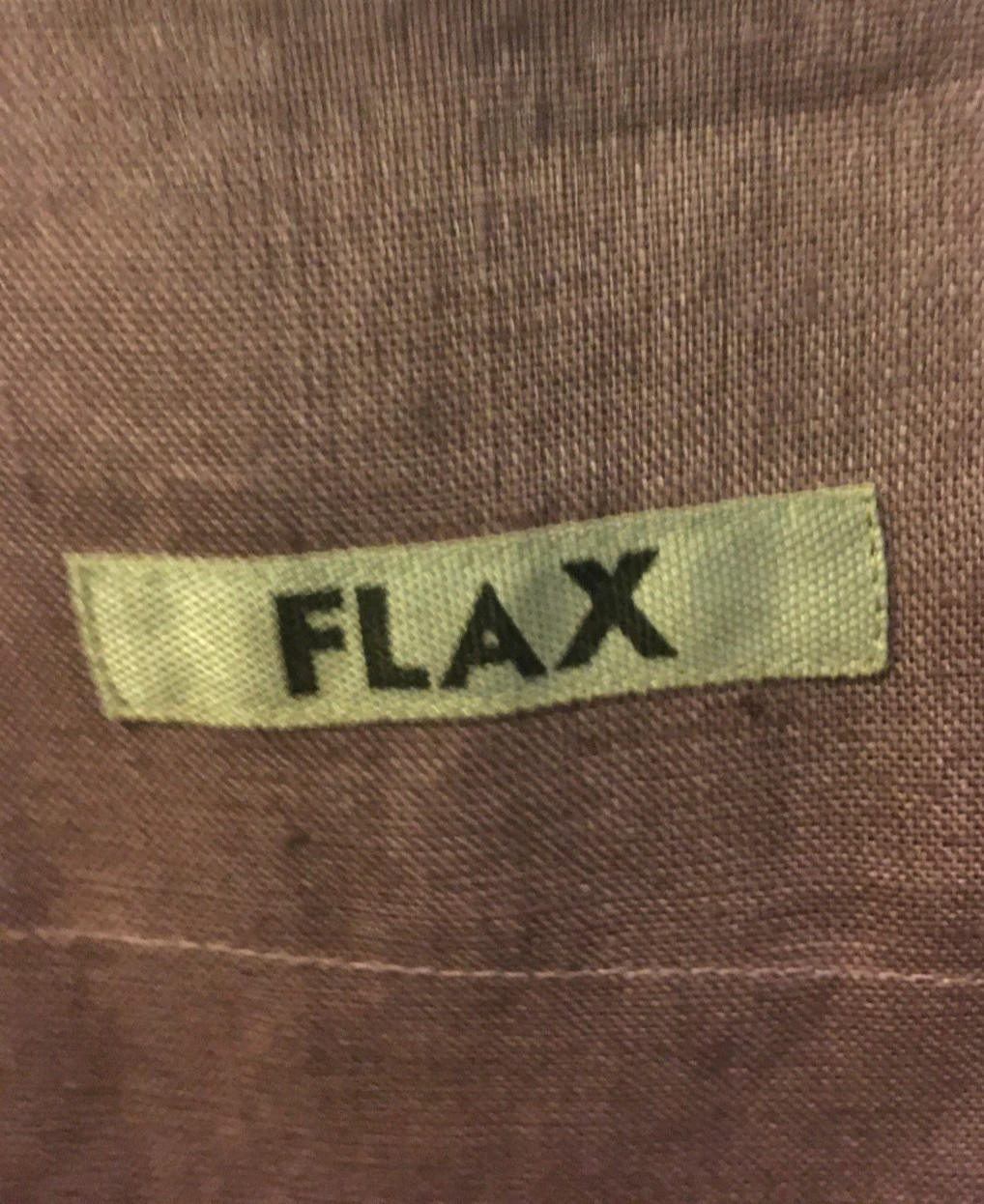 FLAX Linen Tote Bag NWT Double Strap Mauve 15″ x 15″ Roomy New with Tag