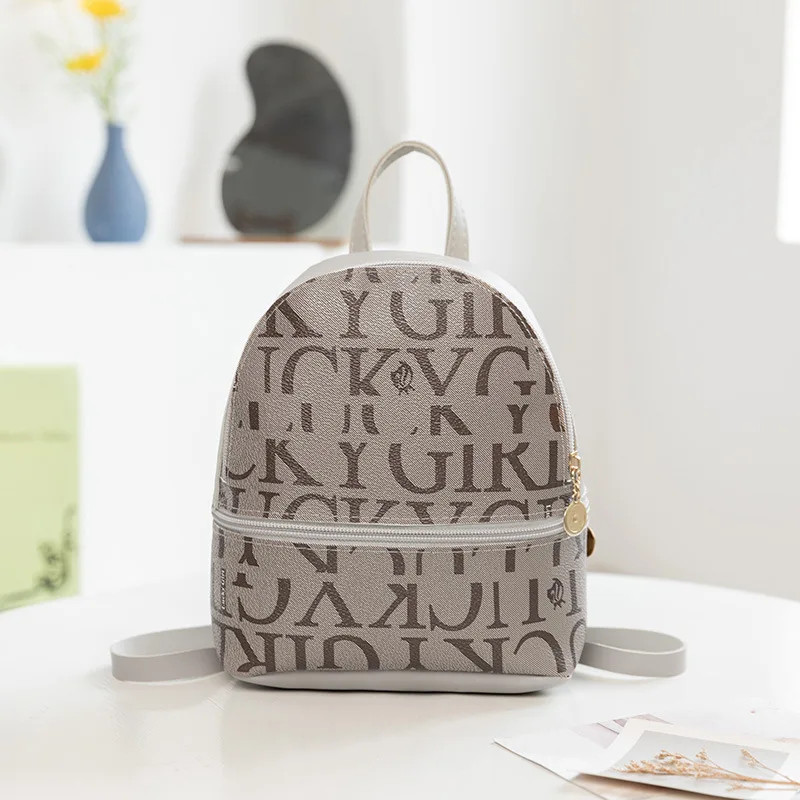 New Arrival Women Letter Printed Backpack Minimalist Design Daily Shoulder Bag