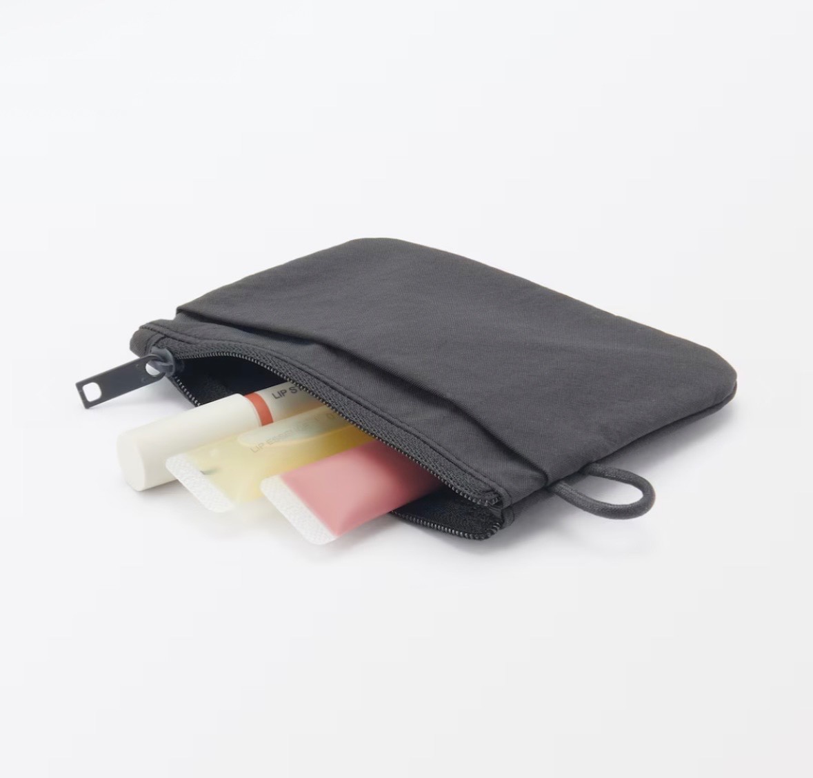 MUJI Japan flat pouch dark gray size 13.6×10