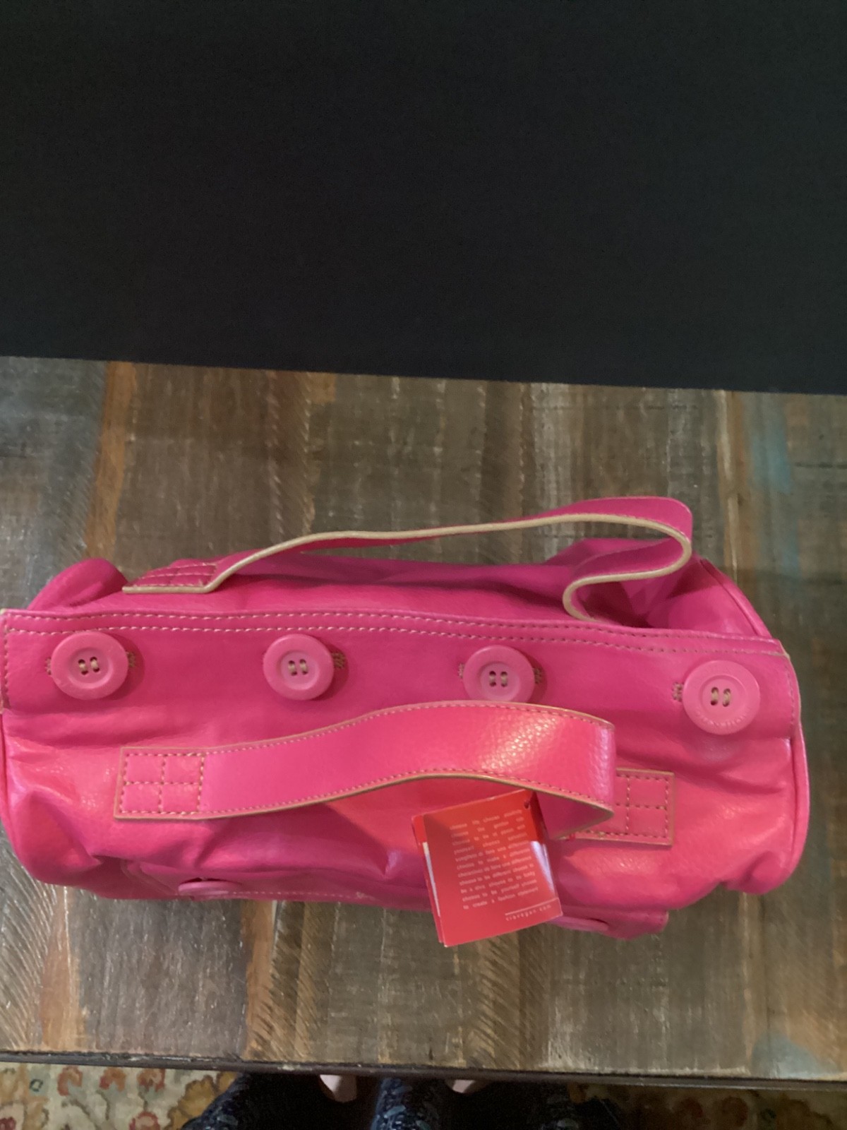 New “Matt & Nat” Vegan Handbag Bouton fuschia Faux Leather purse