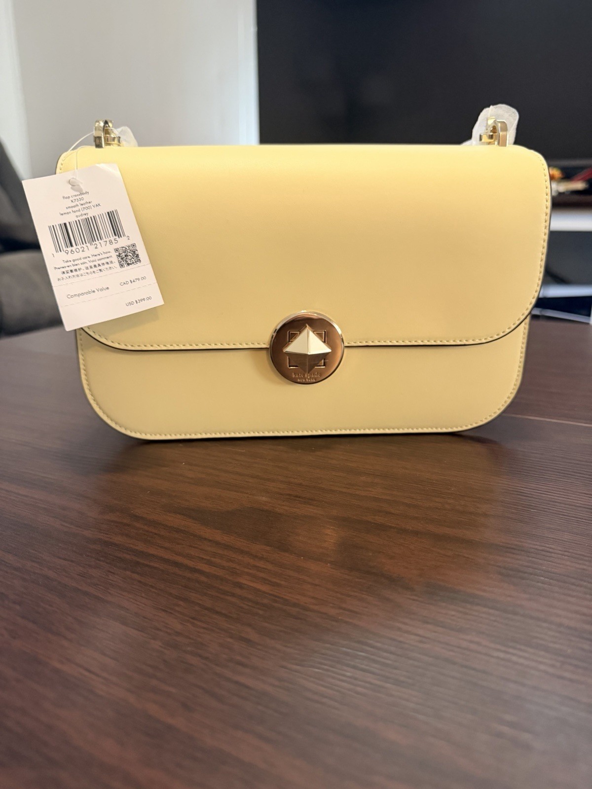 Kate Spade Audrey Flap Crossbody Bag Light Yellow