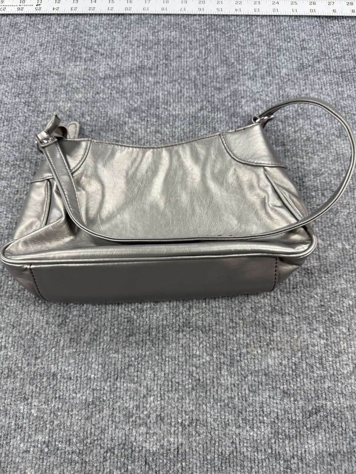 Jaclyn Smith Metallic Silver Woven Shoulder Bag Purse – EUC