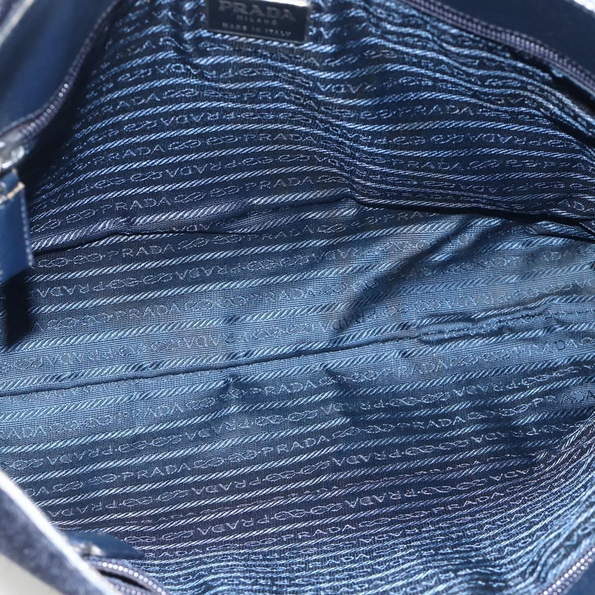 PRADA Tote Bag Harako leather Navy Auth 167194