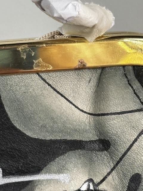 Anuschka Leather Kisslock Crossbody Clutch Bag Jungle Giraffe Art Hand Painted