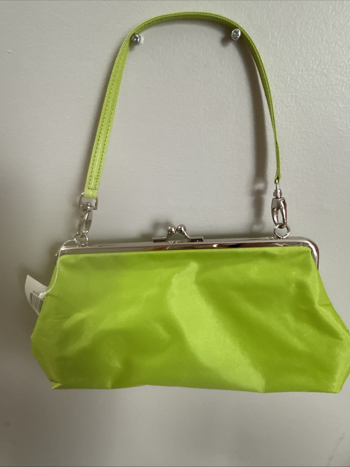 Small Lime Green Rose Purse Handbag 10in Length 5inches Height