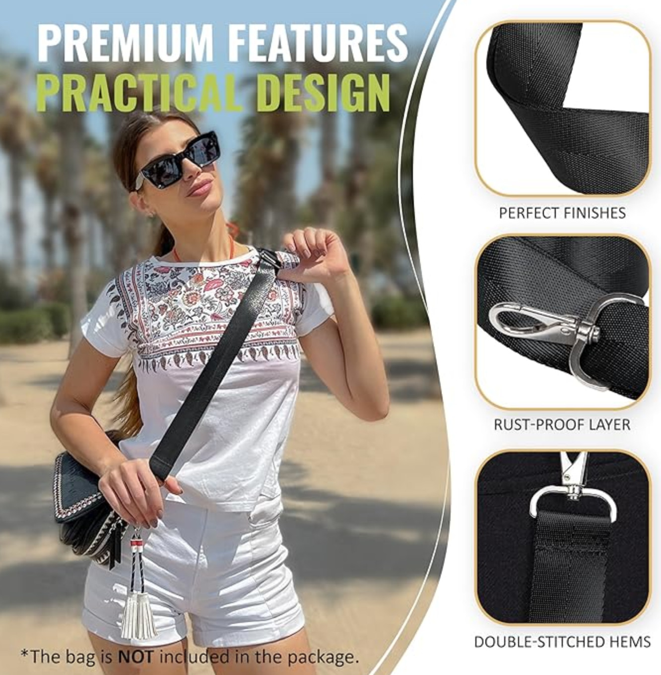 Wide Purse Strap Replacement for Crossbody, Messenger, Duffle, Shoulder Bag