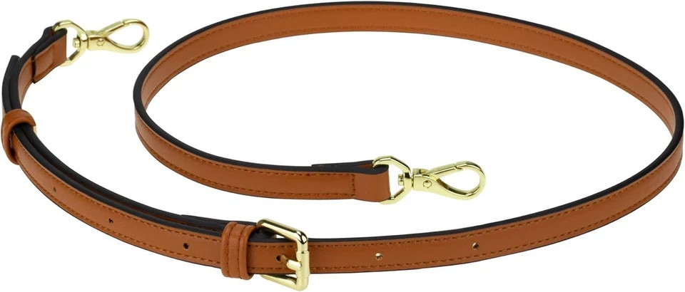 Leather Purse Strap Replacement Crossbody Handbag Long Adjustable, Brown, M