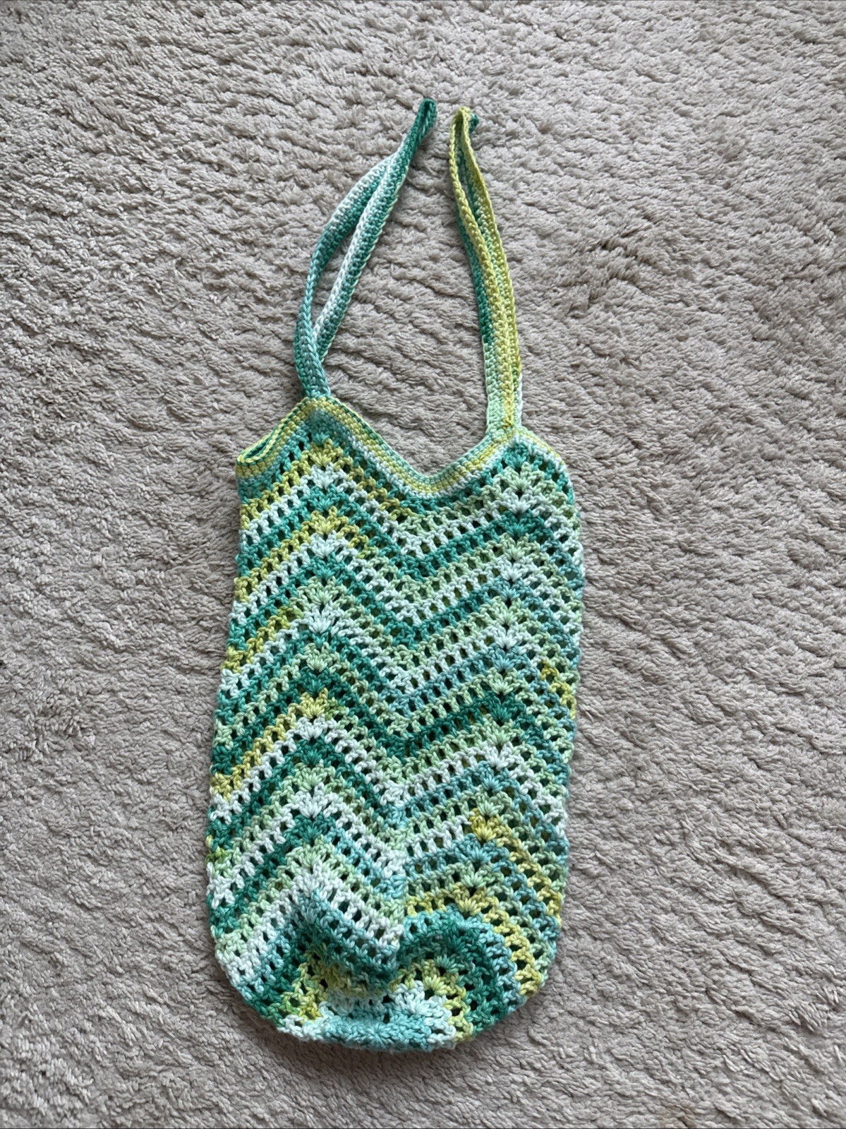 Handmade Cotton Crochet Pocket Grocery Bag Reusable