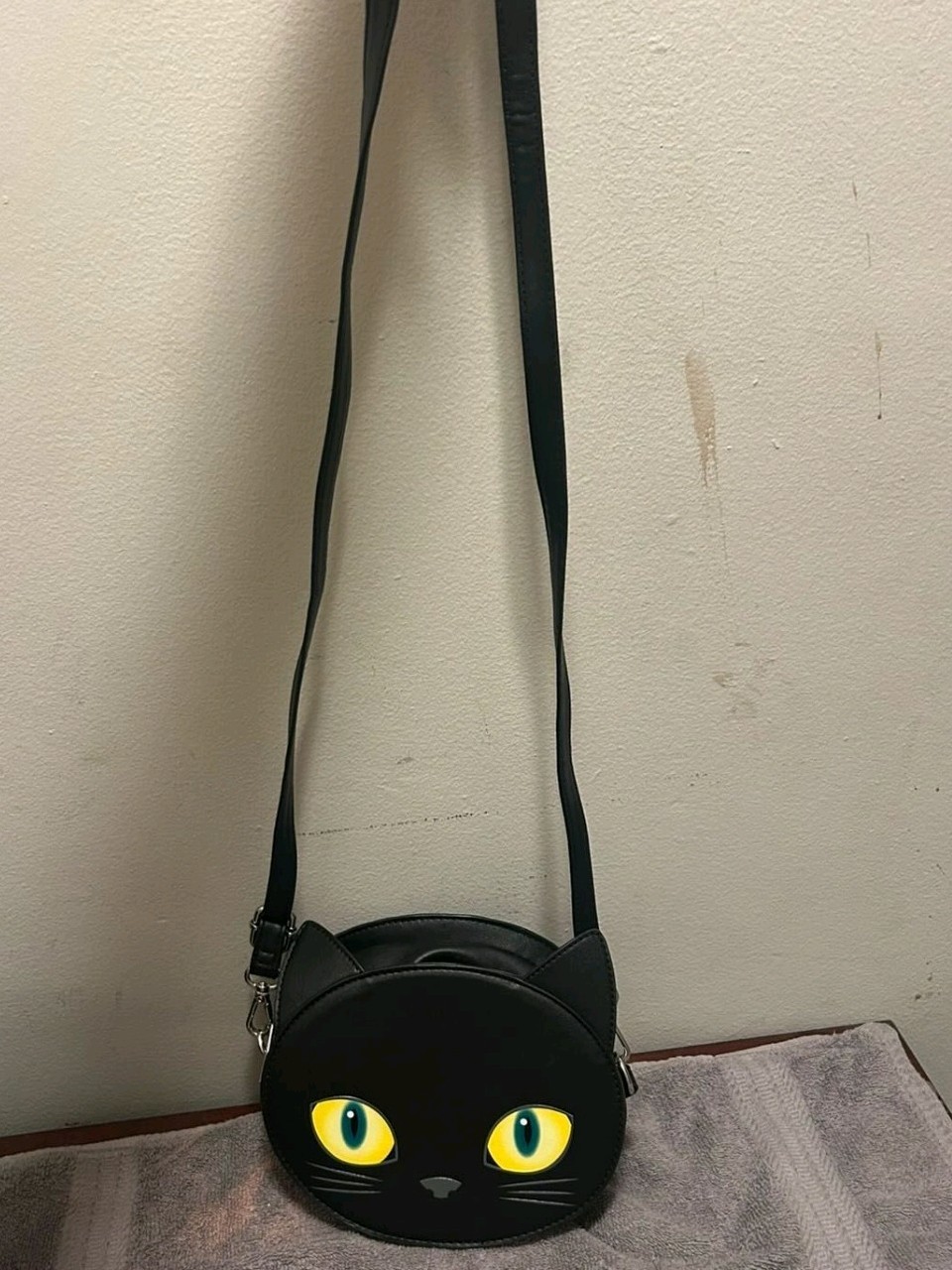 Mad Engine Black Cat Crossbody Bag – Glow in the Dark Eye. (Pre-owned)