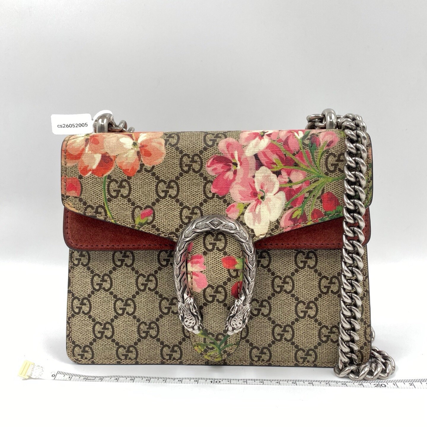 GUCCI Dionysus GG Blooms Shoulder Canvas Mini Beige Chain Strap Crossbody 052005