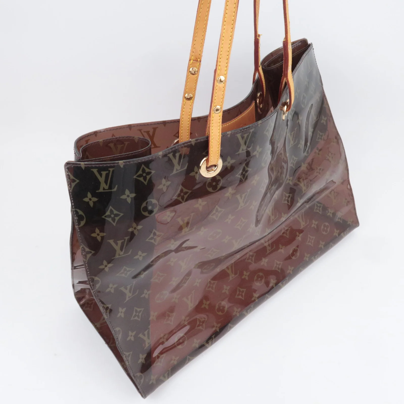 Louis Vuitton Monogram Vinyl Cabas Cruise Tote bag Gold HDW M50500 Authentic