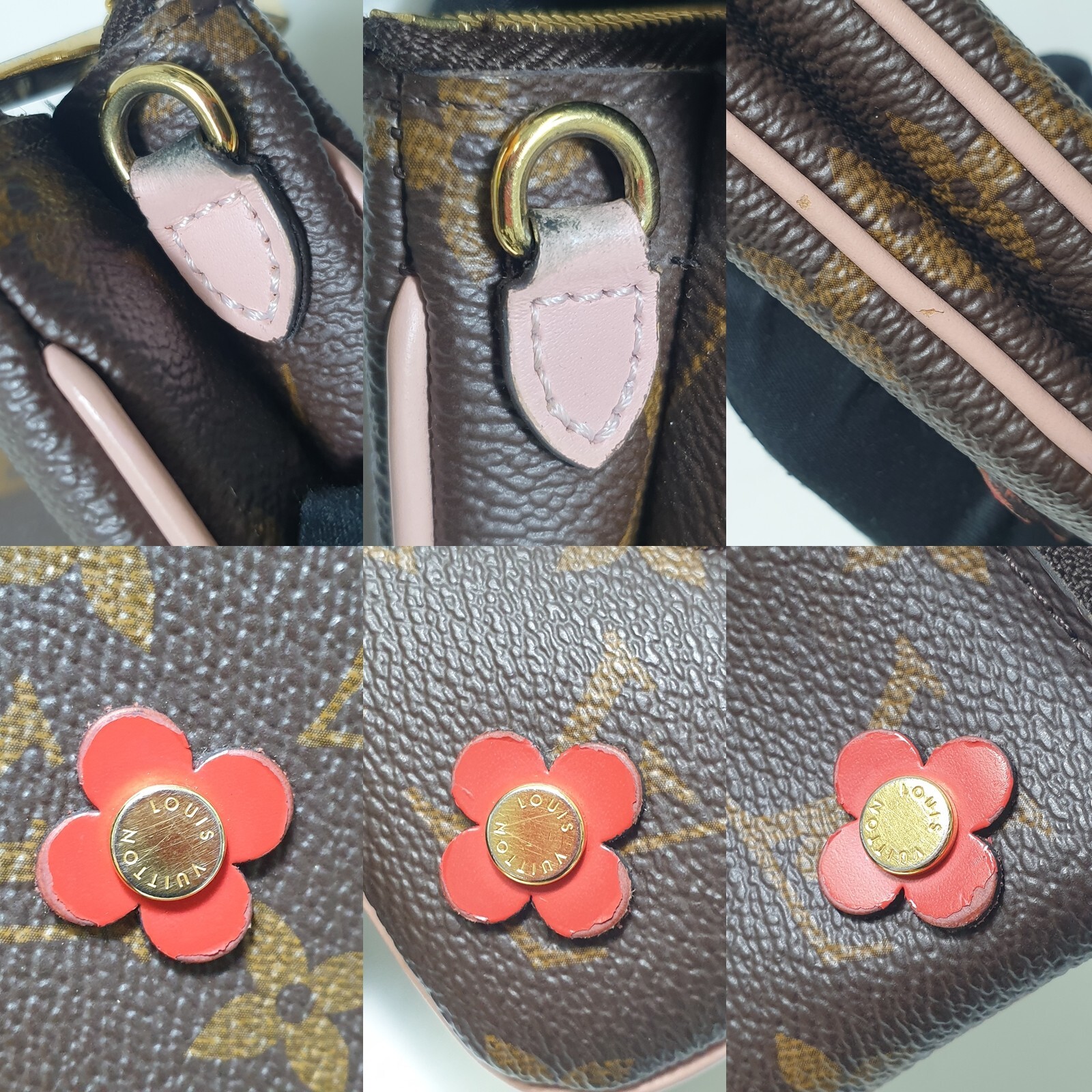 No Tariff Auth Louis Vuitton Pochette Double Zipper Flower Monogram M63905 LF173