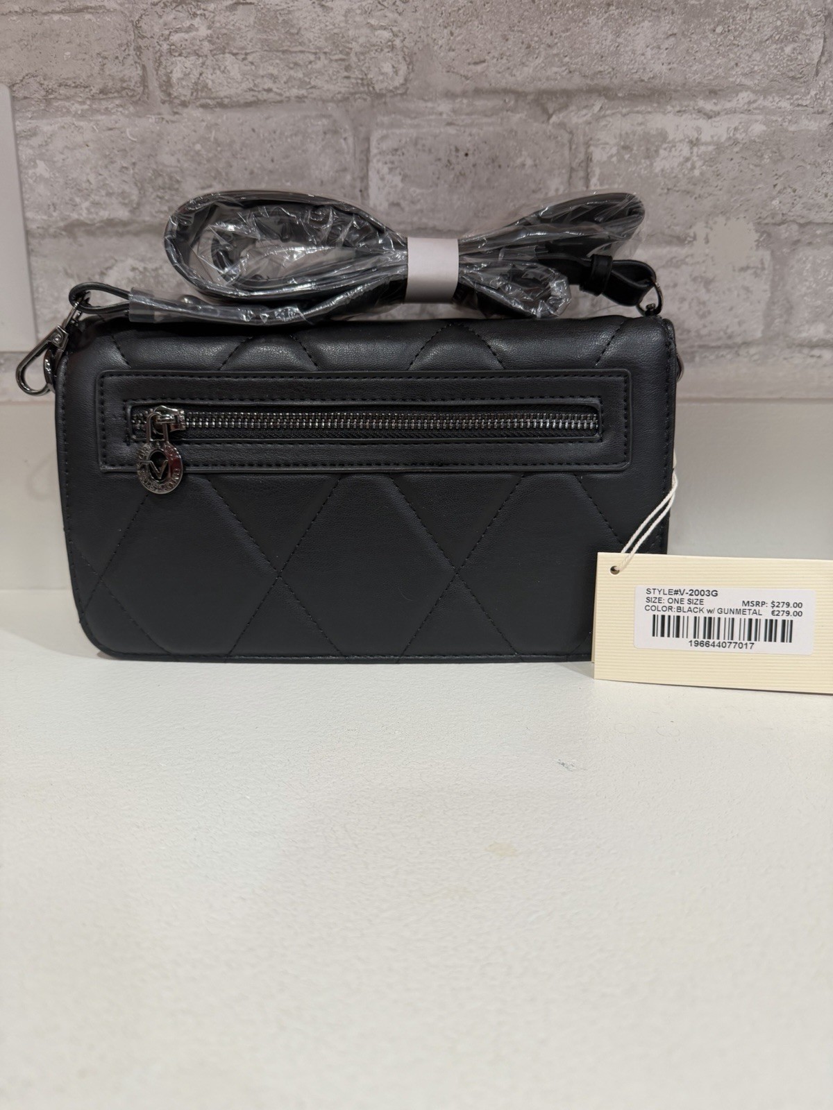 Valentino Orlandi BLACK W/ Gunmetal Crossbody Bag V-2003g. New With Tags
