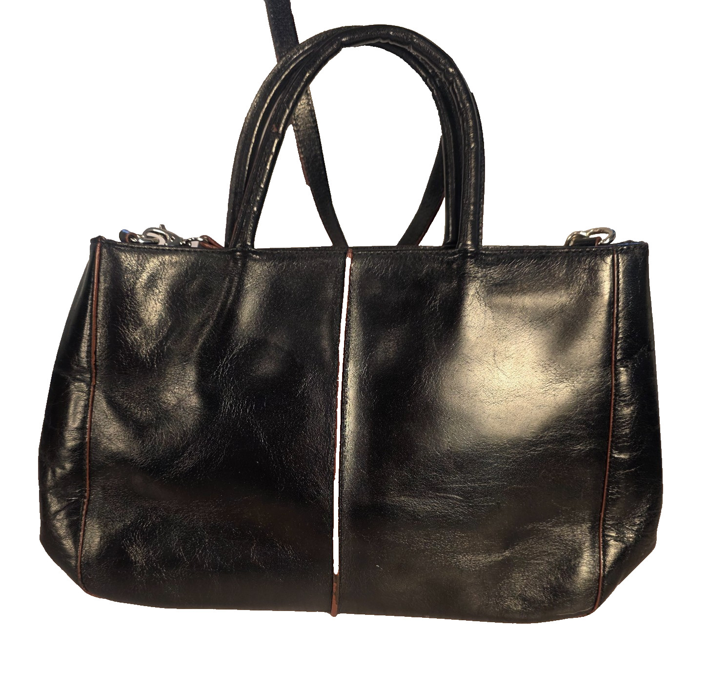 Hobo The Original Leather Purse Black Red Lined Detachable Strap Shoulder Bag