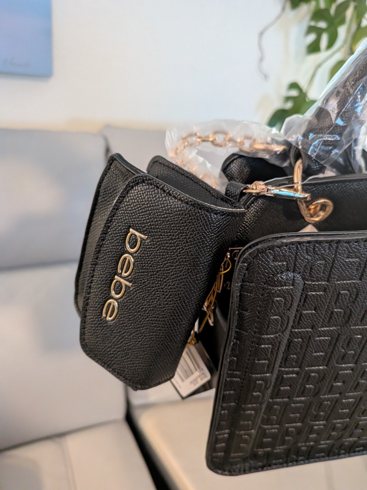 Bebe Thea Small Satchel With Crossbody And Credit Card Holder.