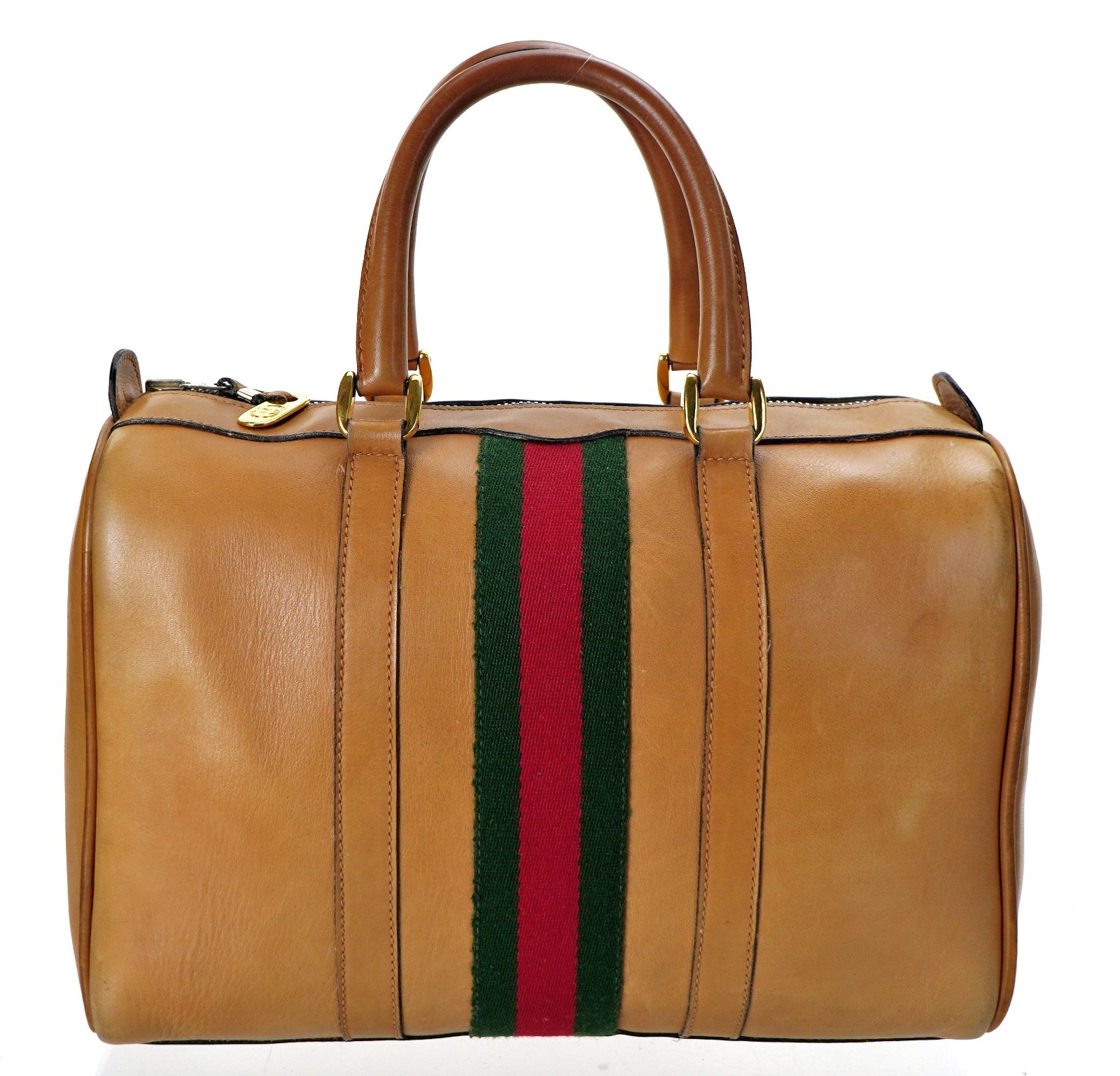 Vintage GUCCI Web Genuine Leather Ophidia Boston Tote Bag Italy