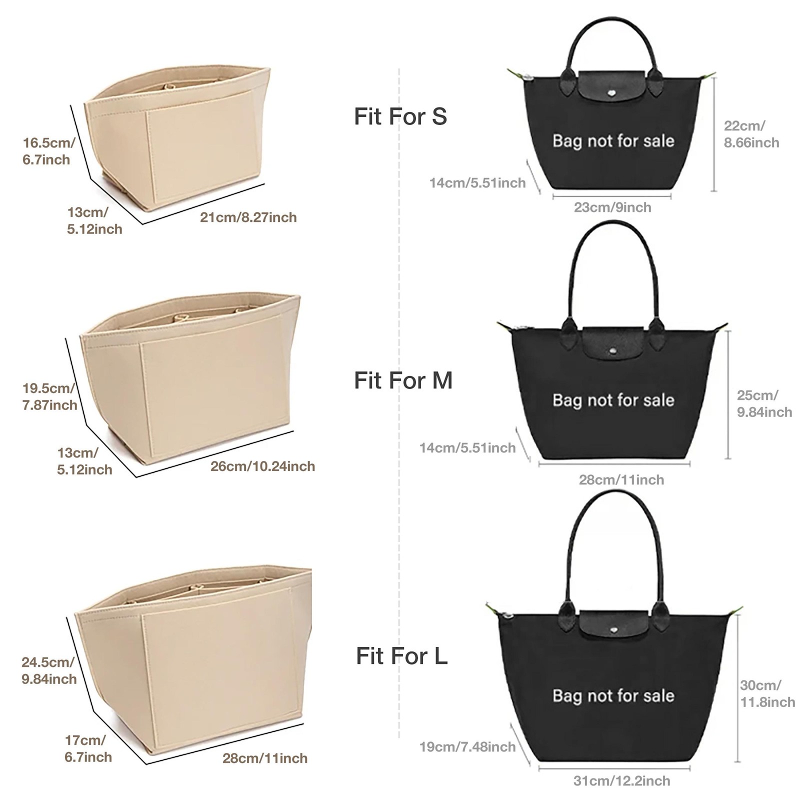 Felt Purse Organizer Insert – Handbag Storage & Bag Organizer