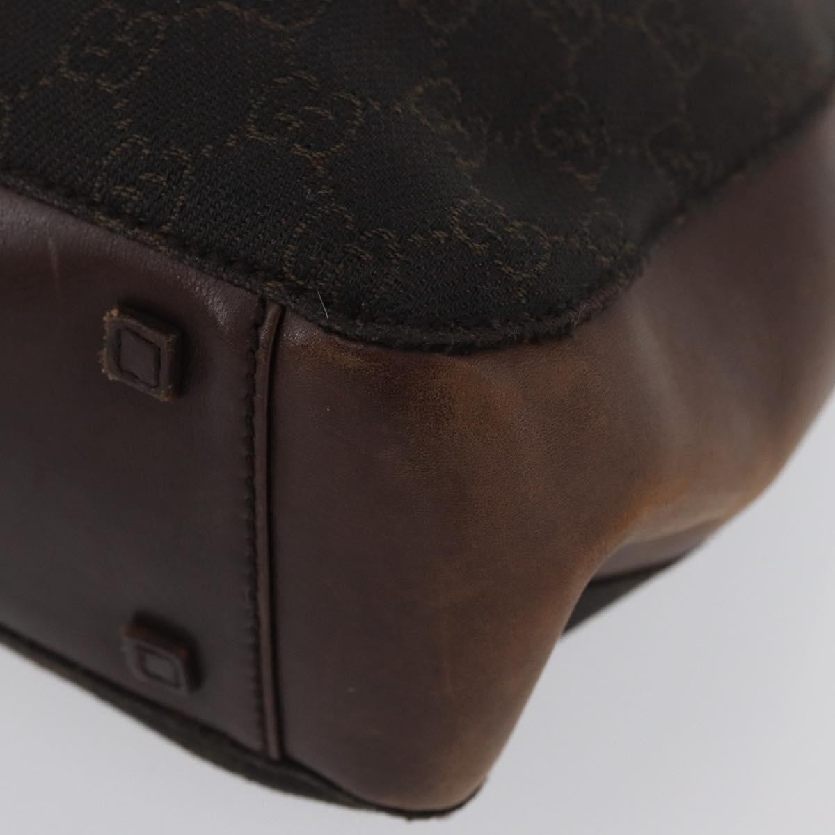 GUCCI GG Canvas Tote Bag Brown Silver 101919 Auth hk3623