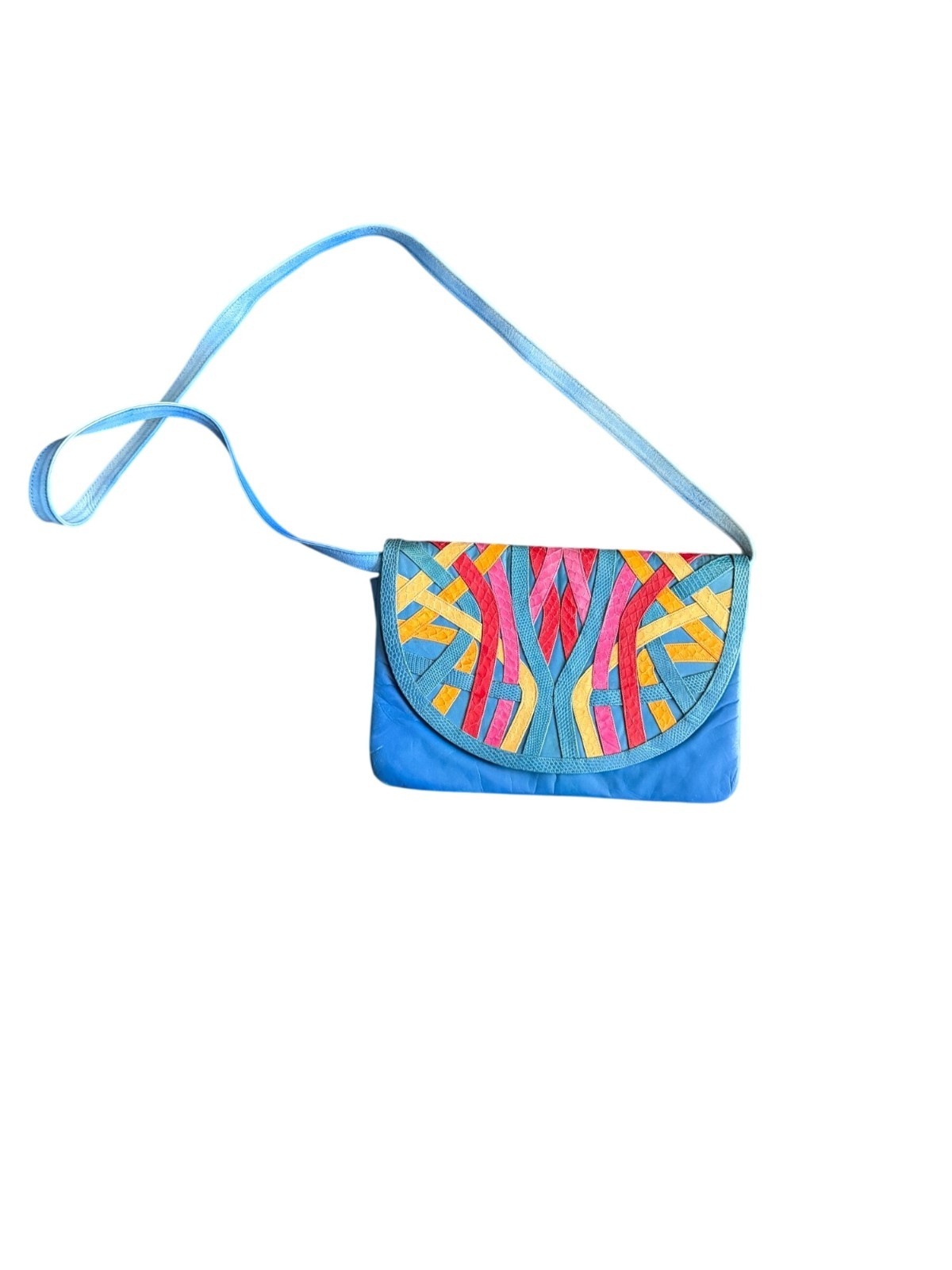Vintage Andrea Pfister For Neiman Marcus Multi-Color Leather Crossbody Bag