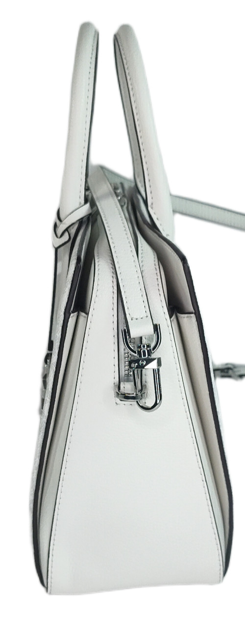 Michael Kors Laila Medium Leather Handbag/Crossbody Satchel – Ivory/White – NWT
