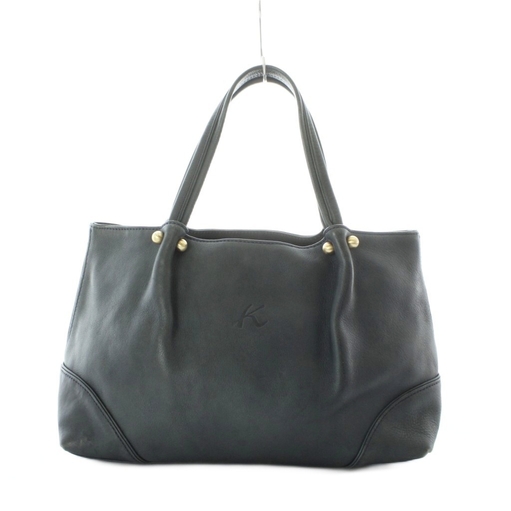 Kitamura Leather Tote Bag Green Dark Green Vintage, 8.9″x4.9″ Women’s Bag