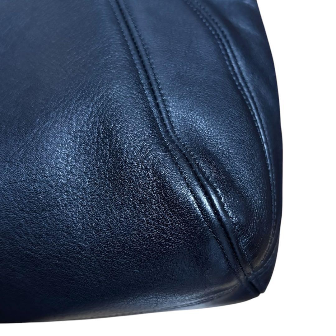Authentic COACH Leather Tote Bag Black 18cm x 24cm x 10.5cm Vintage Italy