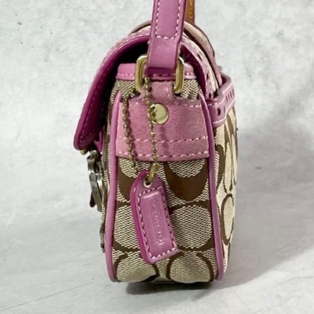 Coach Soho Signature Heart Bag Pink Y2K W21cm H12cm Shoulder Rare Vintage Japan