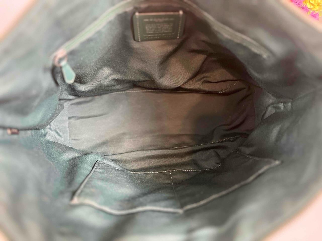 COACH Crossgrain Leather Gallery Large Tote in Dark Ivy Green #79608