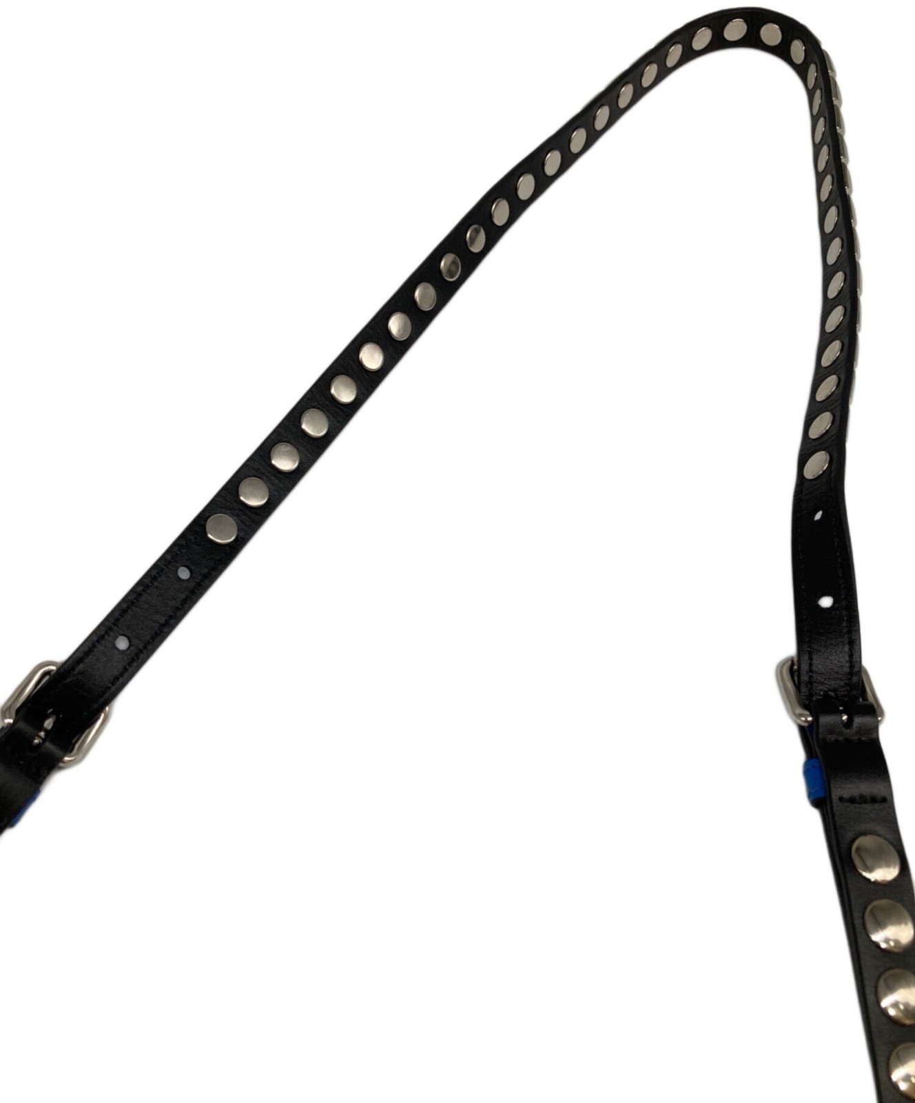 PRADA Electra Floral Studded Shoulder Crossbody Bag Leather Blue 9.4″x6.7″ women