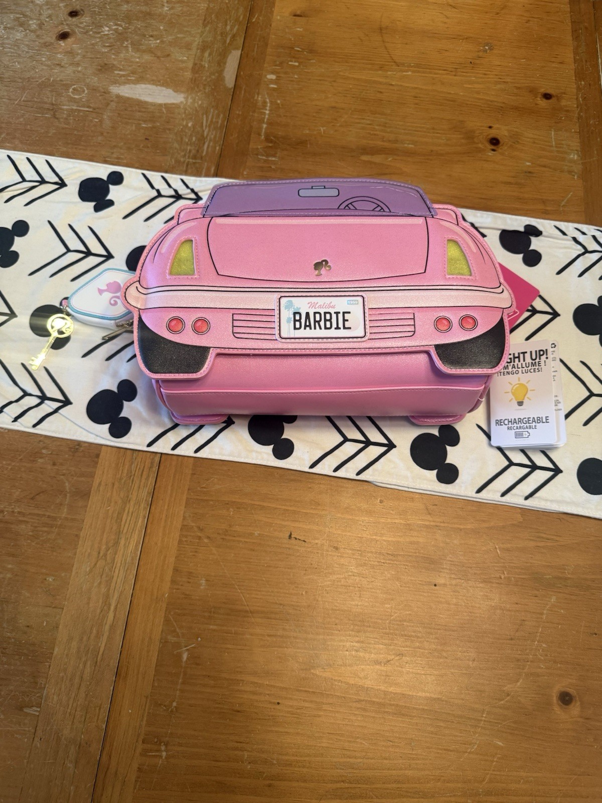 Loungefly Barbie Car Shape Light-Up Crossbody Bag Pink Women NWT