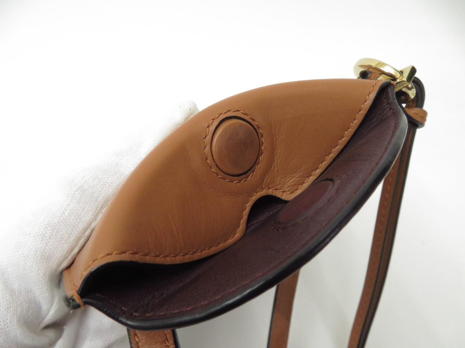 Authentic LOEWE Anagram Gate Pocket Leather Shoulder Bag S#53443