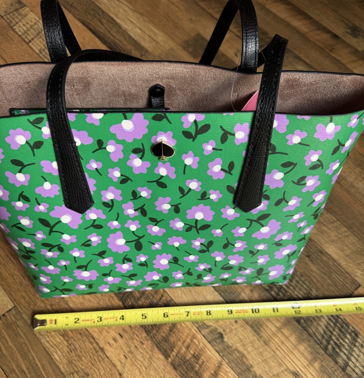 Kate Spade Molly Party Floral Small Tote Green With Zipper Pouch New With Tags