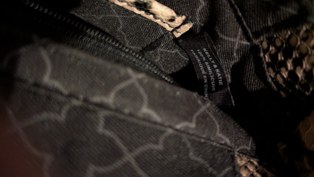 Kelly & Katie Snakeskin Print Crossbody Backpack Convertible Bag Tan Black Faux