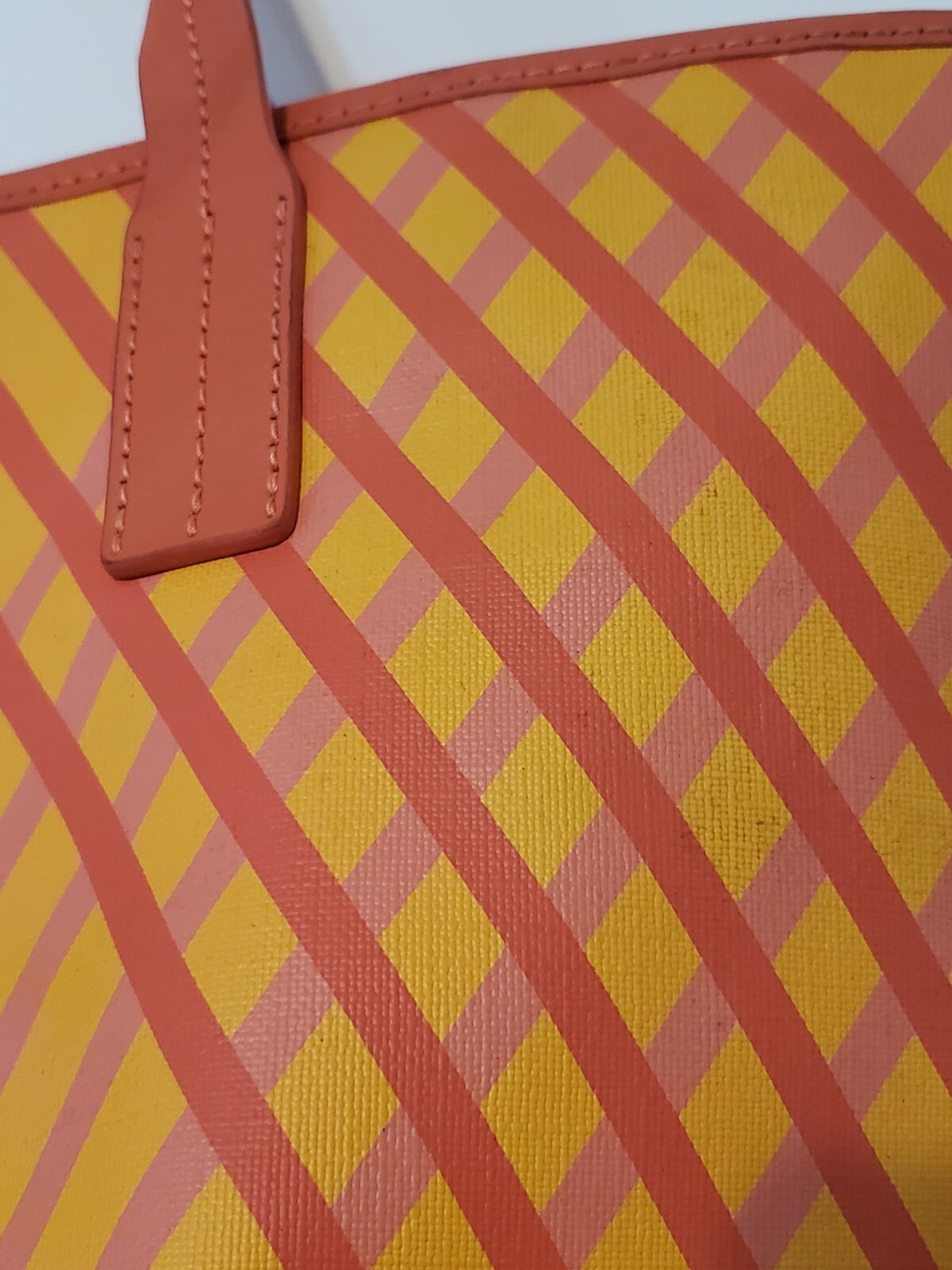 jonathan adler orange striped tote 17×10