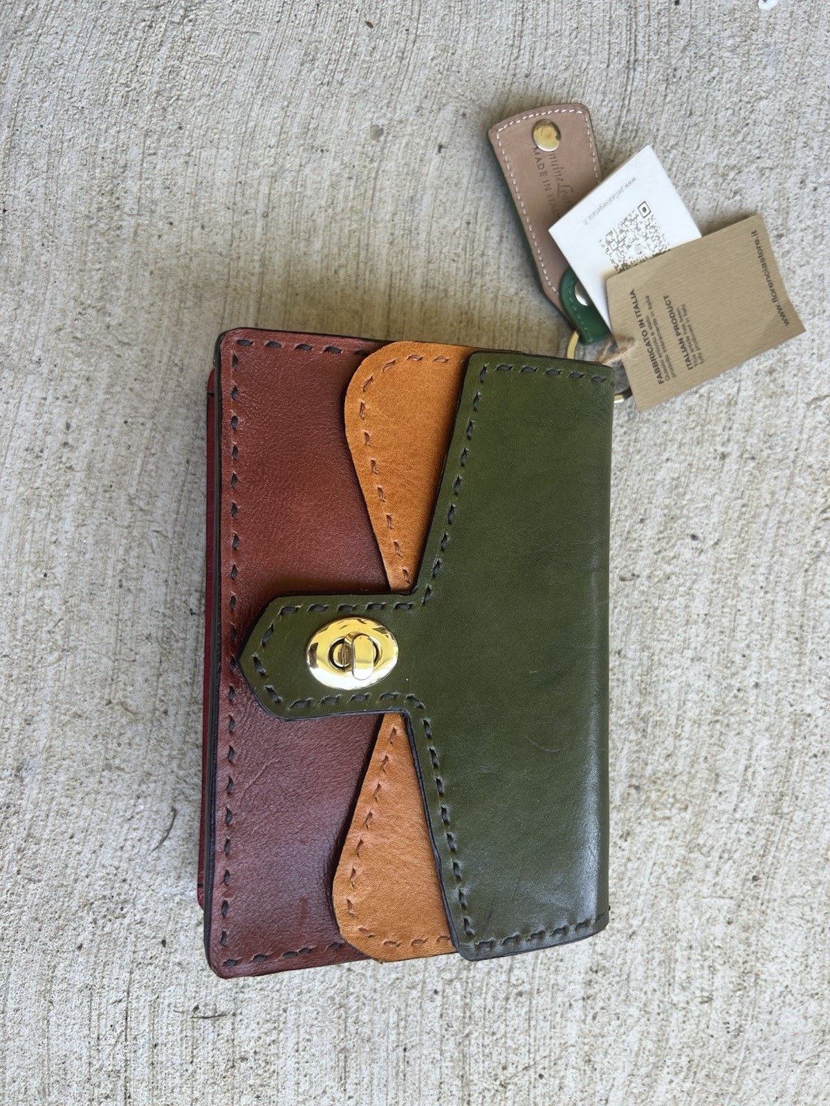 Florencia Italian multicolored Leather Crossbody Clutch