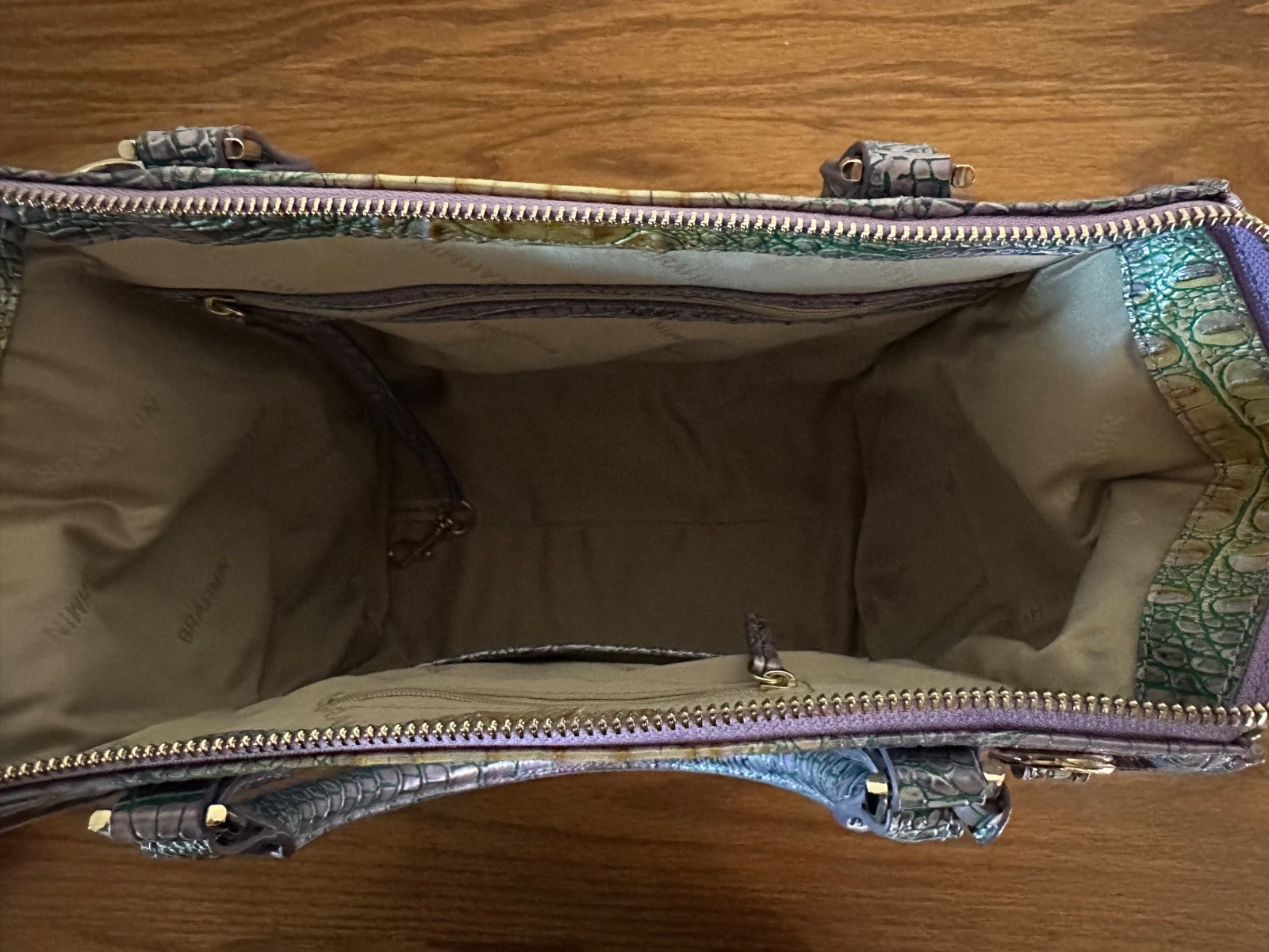 NWOT Brahmin Small Finley Handbag Viola Ombré With Detachable Strap! Beautiful!
