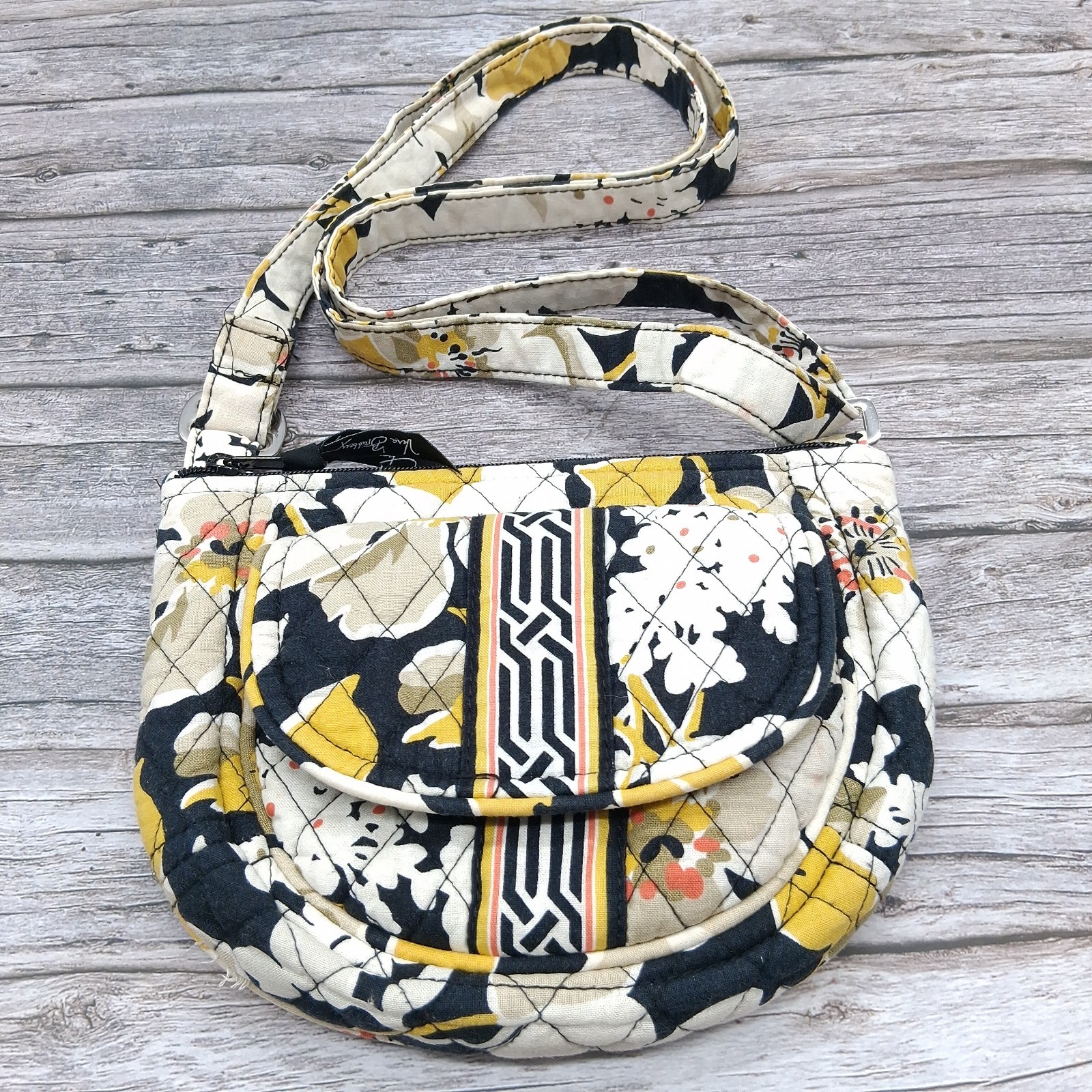 Vera Bradley Lizzy Dogwood Floral Print Crossbody Bag Quilted Cotton Adj. Strap