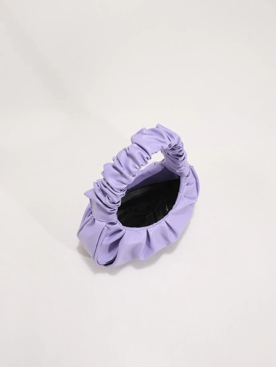 Trendy Women Mini Ruched Cloud Bag Pleated Dumpling Pouch Top Handle Handbag