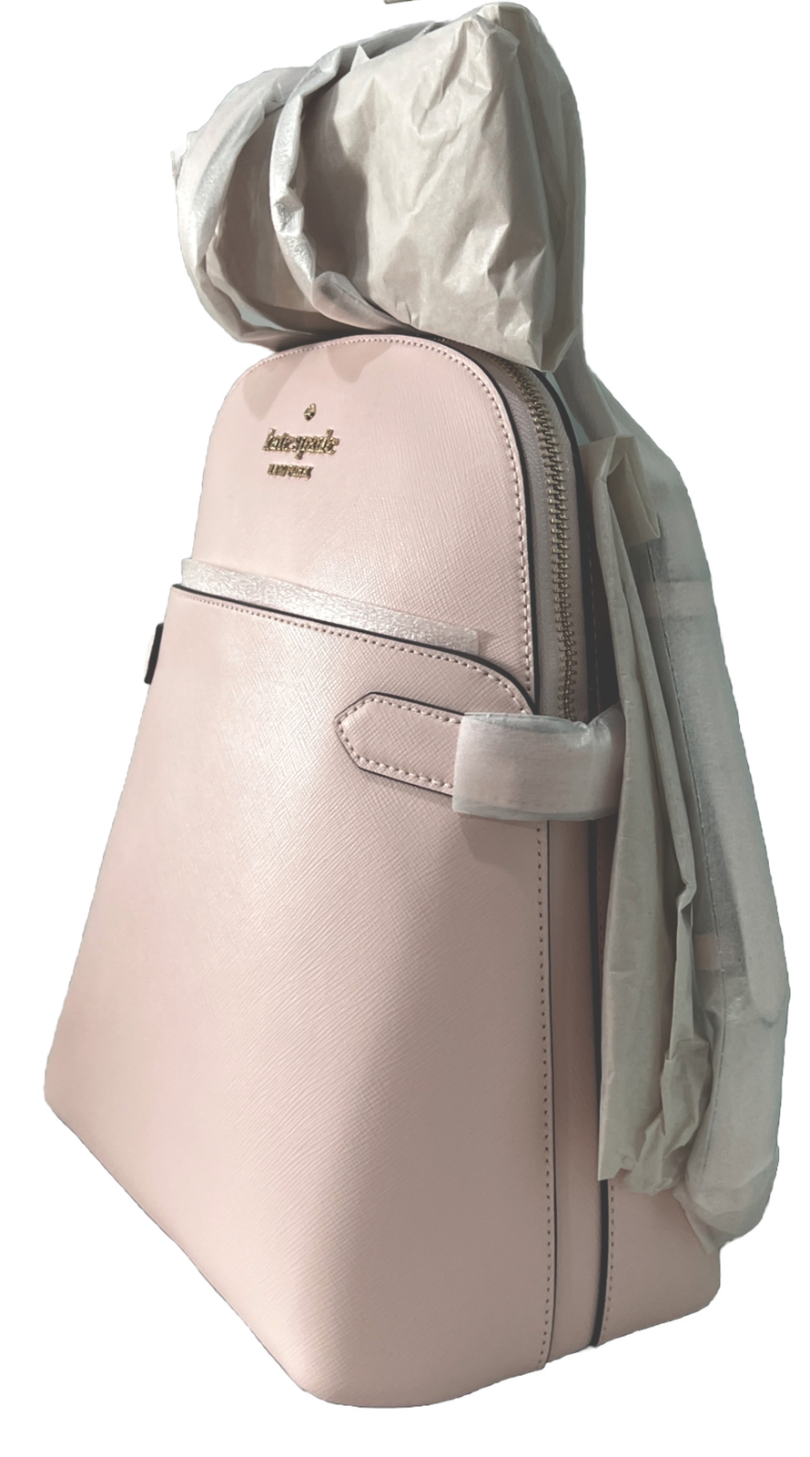Kate Spade Staci Dome Zip Backpack Pink Saffiano Leather New $359