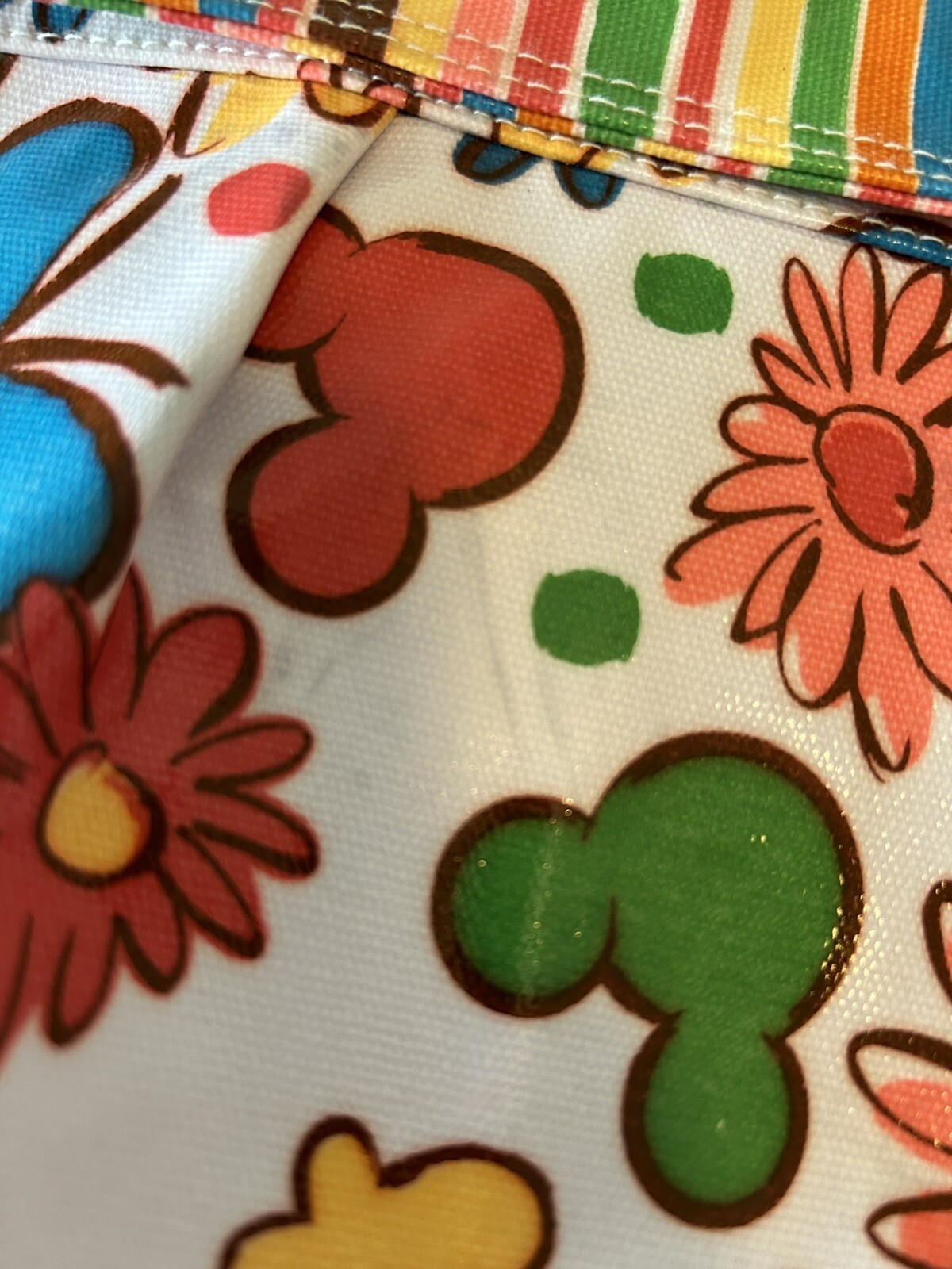 Disney parks Authentic Retro crossbody bag Purse Mickey Flowers Stripe