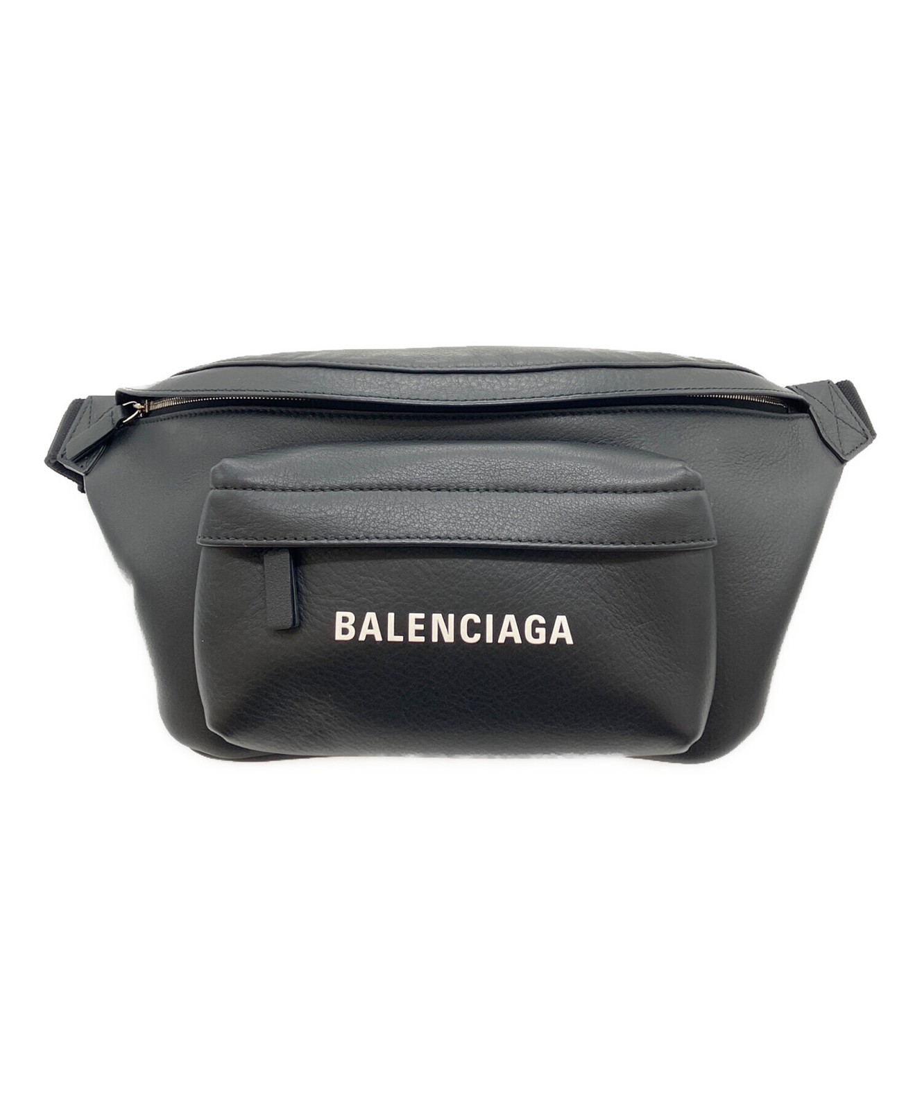 Balenciaga Leather Waist Bag 552375 Black Body Bag #TFB3052