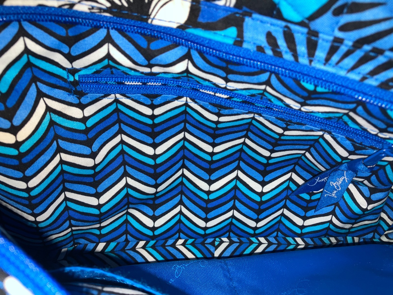 Vera Bradley Emily Satchel Handbag Purse Women OS Blue Bayou Quilted Floral