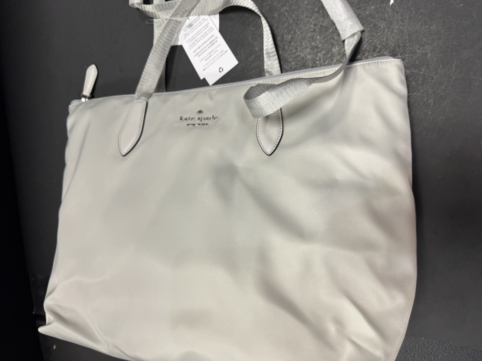 NWT Kate Spade Large Tote Bag Platinum White 17×11 inches New
