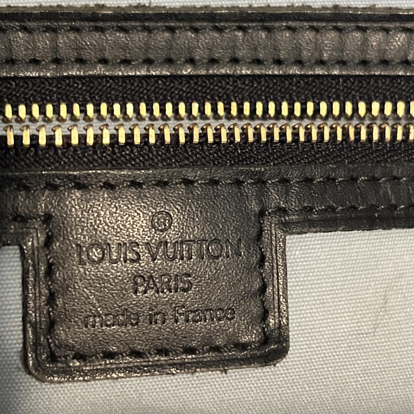 Auth Louis Vuitton Monogram GM Mini Lin Josephine Bag Navy VI0044